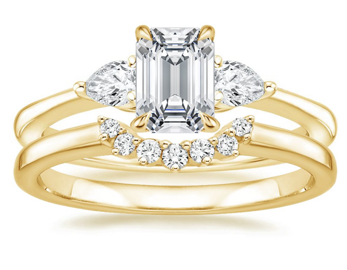 14k custom contoured diamond wedding band (band only)